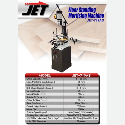 EUROX JET 719AS (L) FLOOR STANDING MORTISING MACHINE