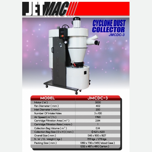 EUROX JETMAC JMCDC 3 (L) CYCLONE DUST COLLECTOR