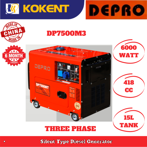 Depro Air Cooled Diesel Generator (SILENT TYPE) DP7500M3