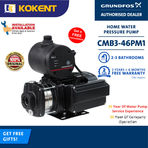 GRUNDFOS BOOSTER WATER PUMP (0.75HP CMB3-46PM1