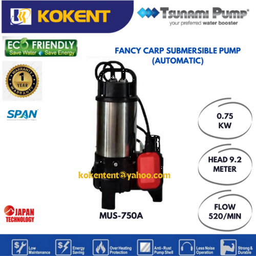 TSUNAMI AUTO FANCY CARP SUBMERSIBLE PUMP MUS750A