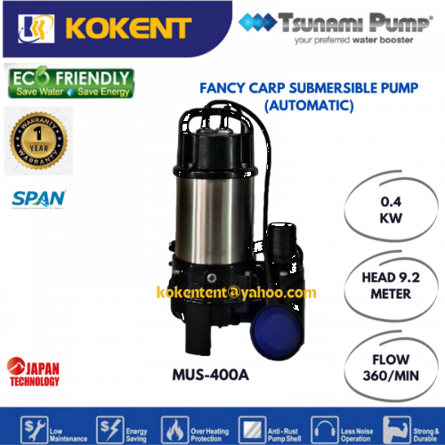 TSUNAMI AUTO FANCY CARP SUBMERSIBLE PUMP MUS400A