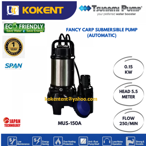 TSUNAMI AUTO FANCY CARP SUBMERSIBLE PUMP MUS150A