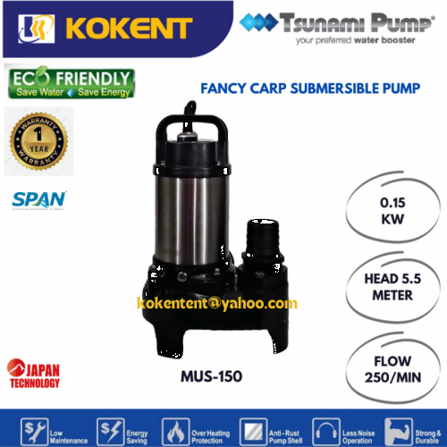 TSUNAMI FANCY CARP SUBMERSIBLE PUMP MUS150