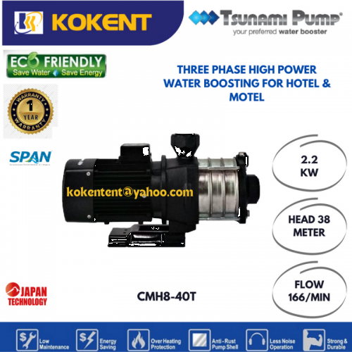 TSUNAMI THREE PHASE HIGH POWER WATER BOOSTING FOR HOTEL & MOTEL CMH8-40T