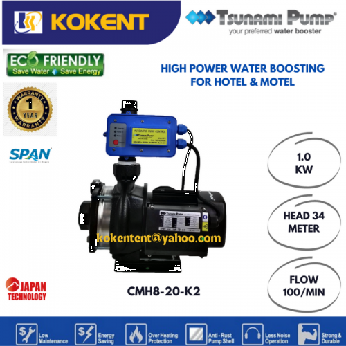 TSUNAMI HIGH POWER WATER BOOSTING FOR HOTEL & MOTEL CMH8-20-K2