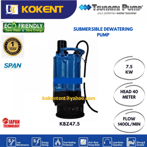 TSUNAMI SUBMERSIBLE DEWATERING PUMP (10HP) KBZ47.5