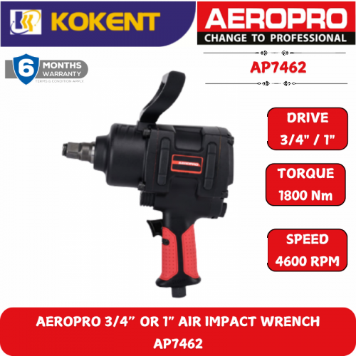 AEROPRO 3/4” OR 1″ AIR IMPACT WRENCH AP7462