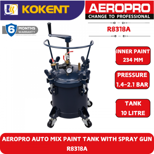 AEROPRO AUTOMATIC MIX PAINT TANK WITH SPRAY GUN R8318A