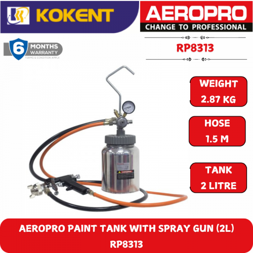 AEROPRO PAINT TANK WITH SPRAY GUN (2L) RP8313