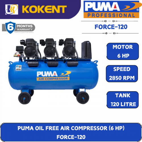 PUMA OIL-LESS AIR COMPRESSOR FORCE-120