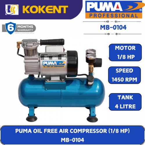 PUMA OIL-FREE AIR COMPRESSOR MB-0104