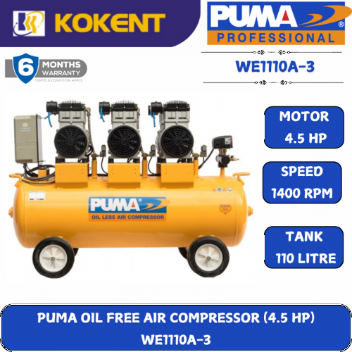 PUMA OIL LESS AIR COMPRESSORWE1110A-3