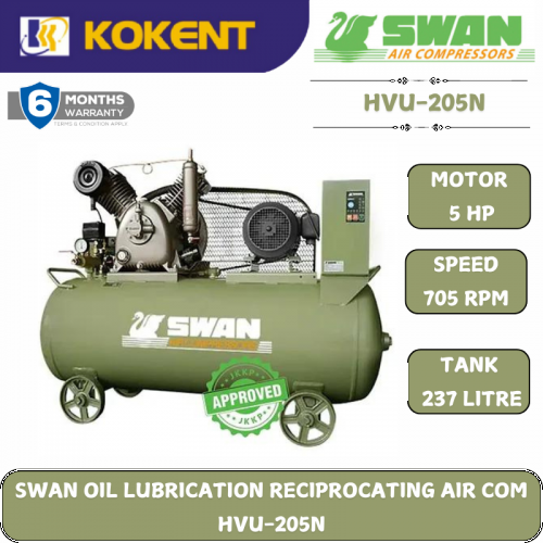 SWAN OIL LUBRICATION RECIPROCATING AIR COMPRESSOR HVU-205N