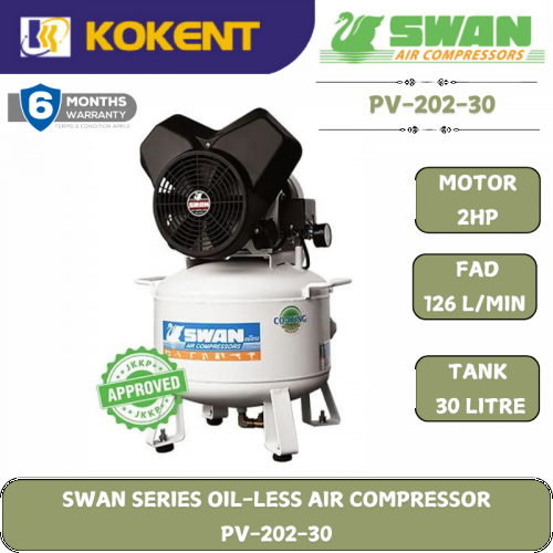 SWAN OIL-LESS AIR COMPRESSOR PV-202-30