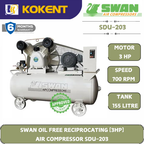 SWAB OIL-FREE RECIPROCATING AIR COMPRESSOR SDU-203