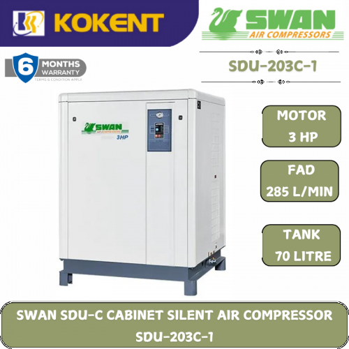 SWAN CABINET SILENT AIR COMPRESSOR SDU-203C-1