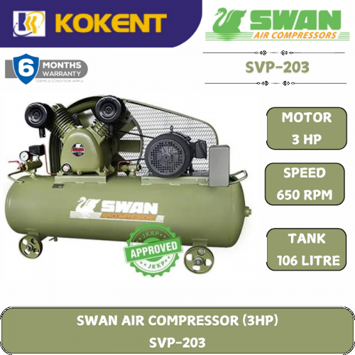 SWAN OIL LUBRICATION RECIPROCATING AIR COMPRESSOR SVP-203