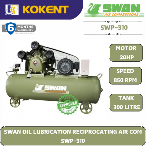 SWAN OIL LUBRICATION RECIPROCATING AIR COMPRESSOR SWP-310