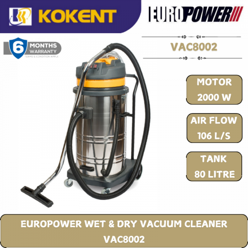 EUROPOWER WET & DRY VACUUM CLEANER  VAC8002