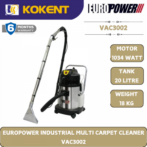 EUROPOWER INDUSTRIAL MULTI CARPET CLEANER  VAC3002