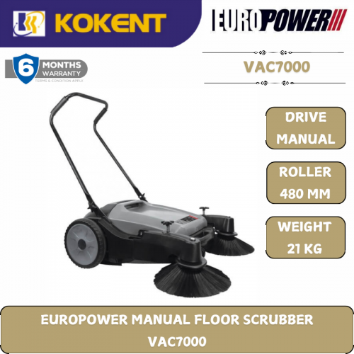 EUROPOWER MANUAL FLOOR SCRUBBER  VAC7000