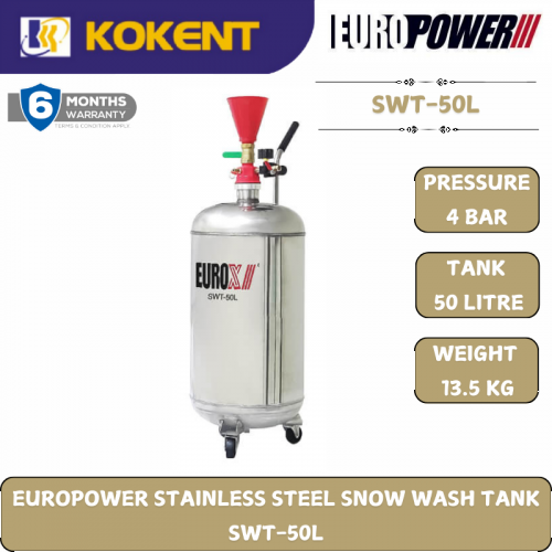 EUROPOWER STAINLESS STEEL SNOW WASH TANK  SWT-50L