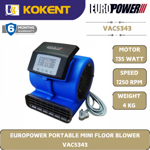 EUROPOWER PORTABLE MINI FLOOR BLOWER  VAC5343