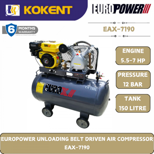 EUROPOWER UNLOADING BELT DRIVEN AIR COMPRESSOR  EAX-7190