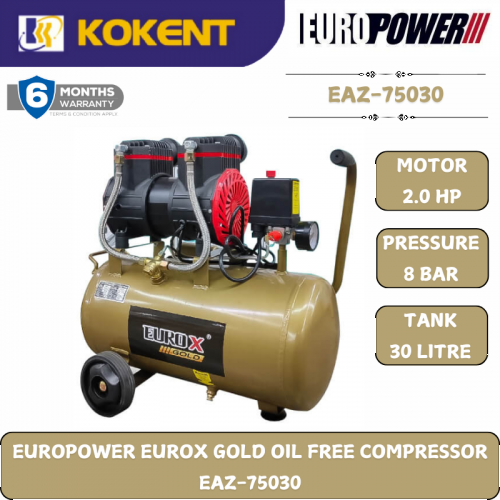 EUROPOWER EUROX GOLD OIL FREE COMPRESSOR  EAZ-75030