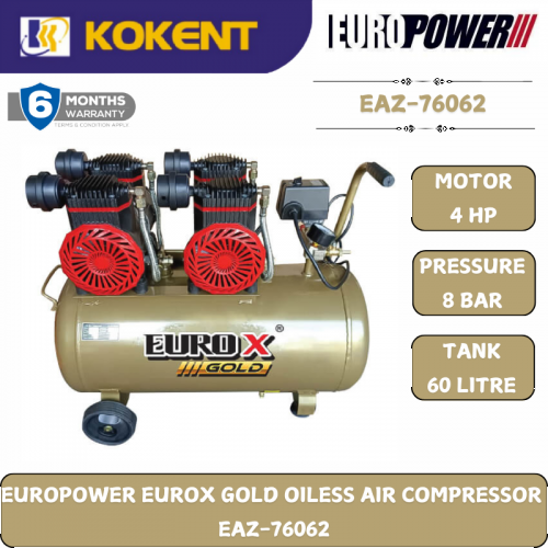 EUROPOWER EUROX GOLD OILESS AIR COMPRESSOR   EAZ-76062