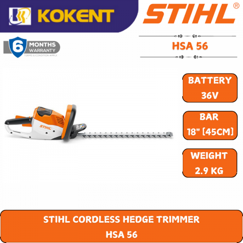 STIHL CORDLESS HEDGE TRIMMER  HSA 56