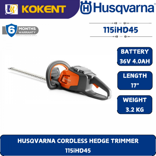 HUSQVARNA CORDLESS HEDGE TRIMMER  115iHD45