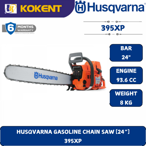 HUSQVARNA GASOLINE CHAIN SAW [24“]  395XP