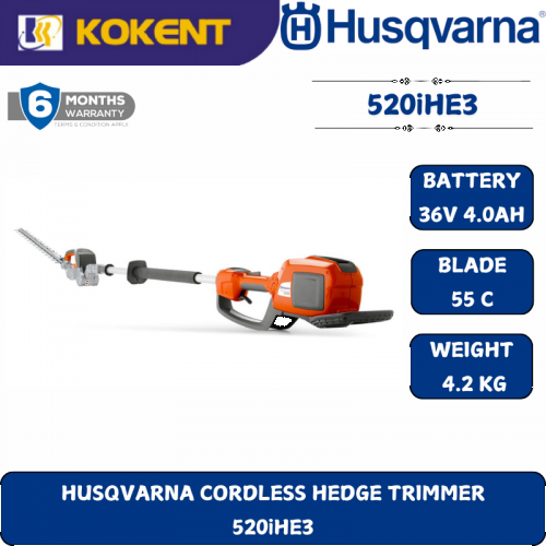 HUSQVARNA CORDLESS HEDGE TRIMMER  520iHE3