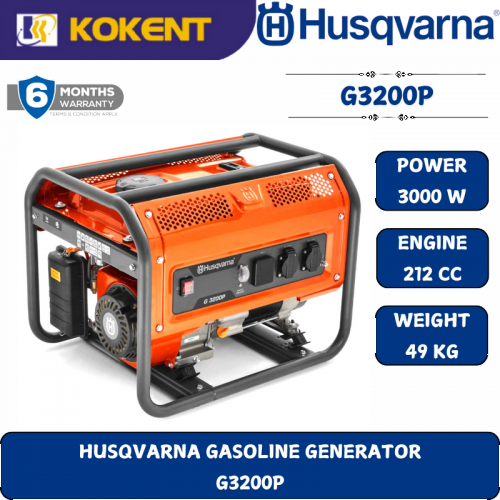 HUSQVARNA GASOLINE GENERATOR  G3200P