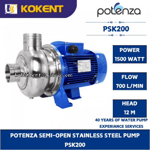 POTENZA SEMI-OPEN STAINLESS STEEL WATER PUMP PSK200